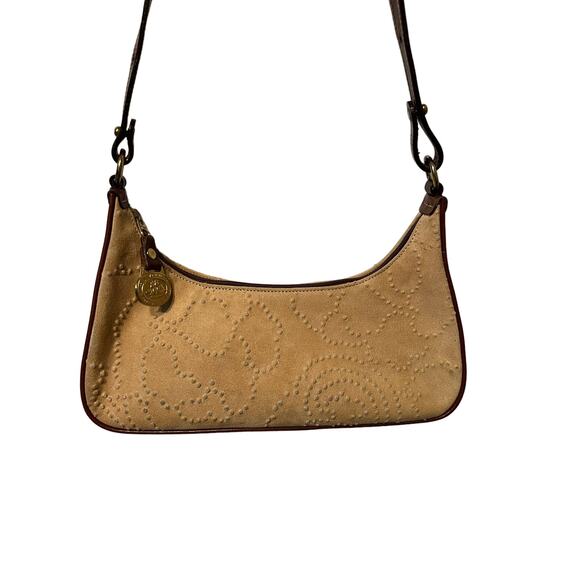Brahmin Handbags - Brahmin Vintage Tan Suede Leather Brown Baguette Purse